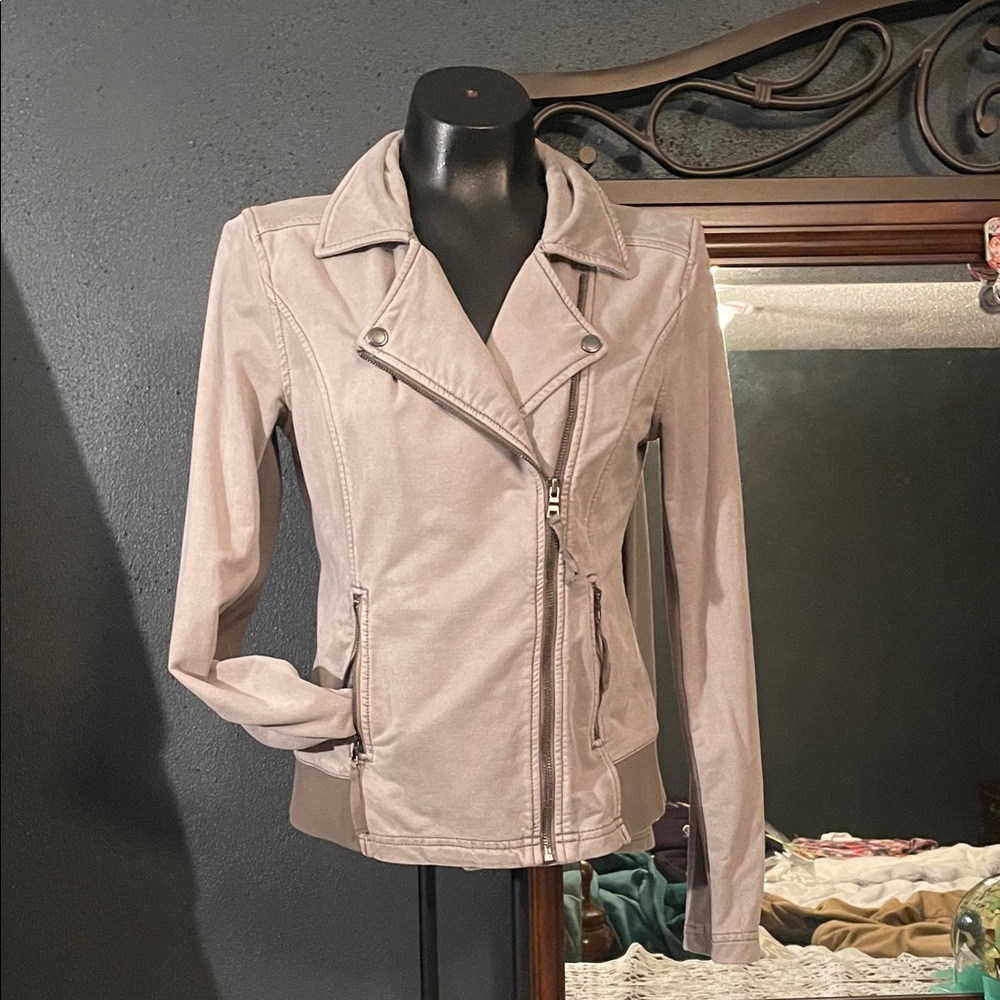 Anthropologie Light Gray Leather Jacket